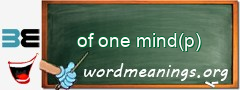 WordMeaning blackboard for of one mind(p)